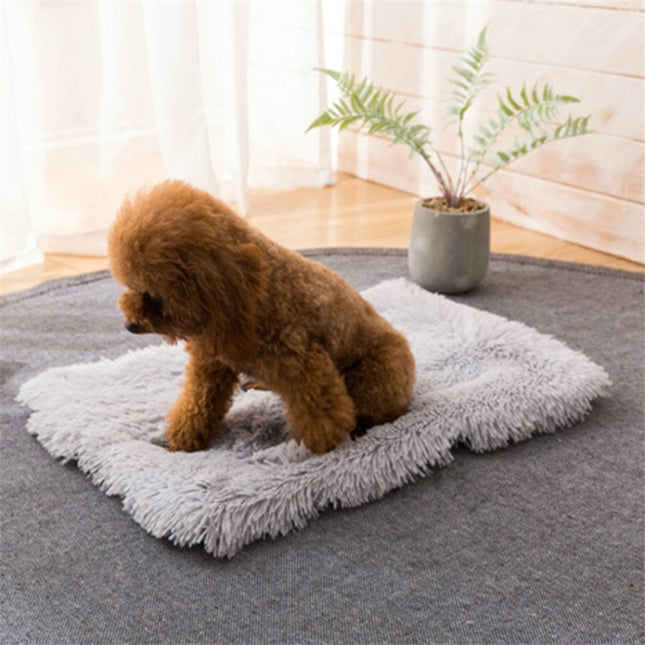 Autumn and Winter Warm Universal Square Pet Cat Dog Plush Pad, Size:XL(Light Gray)-garmade.com