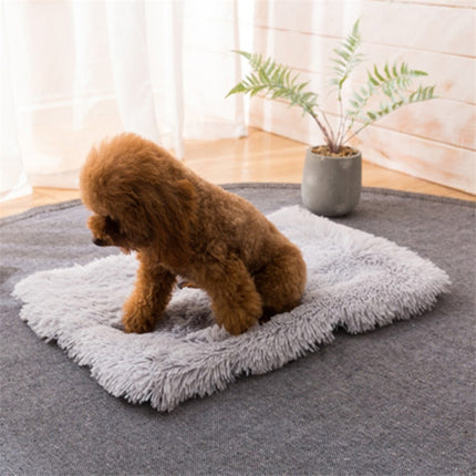 Autumn and Winter Warm Universal Square Pet Cat Dog Plush Pad, Size:XL(Light Gray)-garmade.com
