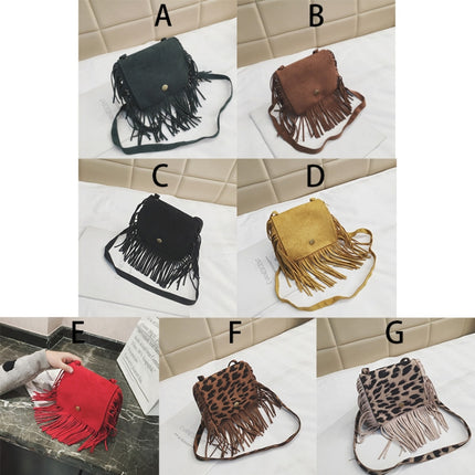 Mini Messenger Bag Cute Tassel Design Kids Coin Purses Children Handbags Shoulder Bags(Dark Brown)-garmade.com