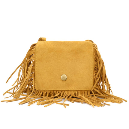 Mini Messenger Bag Cute Tassel Design Kids Coin Purses Children Handbags Shoulder Bags(Yellow)-garmade.com