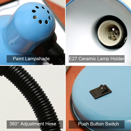 Vintage Iron LED Desk Lamp Push Button Switch Eye Protection Reading Led Light Table Lamps(Black)-garmade.com
