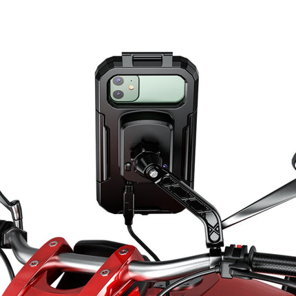 Kewig Bicycle Motorcycle Rearview Mirror Waterproof Box Touch Screen Phone Holder(Small)-garmade.com
