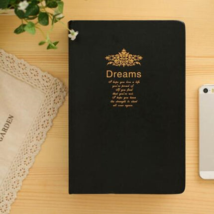 Vintage Thicken Portable Notebook Diary Trip Notepad(Black)-garmade.com