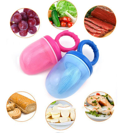 Baby Bite Le Net Pocket Fruits and Vegetables Pacifier Baby Soothers Safe Chew Feeder(Pink)-garmade.com