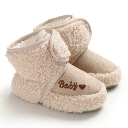 Newborn Baby 0-1 Years Old in Autumn and Winter Keep Warm Soft Bottom Toddler Shoes, Size:Inner Length 11cm(Khaki)-garmade.com