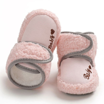 Newborn Baby 0-1 Years Old in Autumn and Winter Keep Warm Soft Bottom Toddler Shoes, Size:Inner Length 12cm(Khaki)-garmade.com