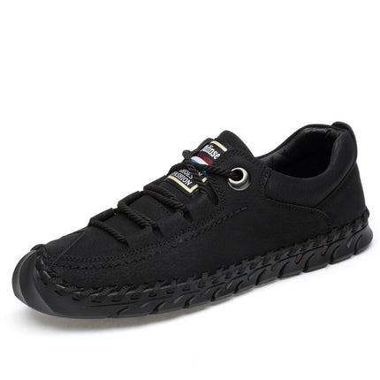 Leather Men Casual Shoes Outdoor Shoes, Size:38(Black)-garmade.com