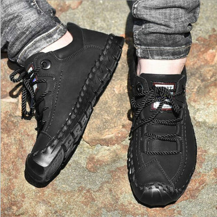 Leather Men Casual Shoes Outdoor Shoes, Size:38(Black)-garmade.com