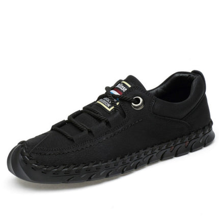 Leather Men Casual Shoes Outdoor Shoes, Size:40(Black)-garmade.com