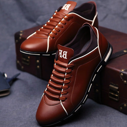 Men Fashion British Style Sports Shoes, Size:38(Brown)-garmade.com