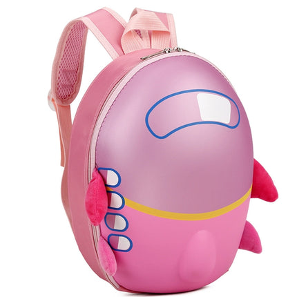 Kids Kindergarten Schoolbag Small Plane Backpack Waterproof Breathable Eggshell Backpack(Pink)-garmade.com