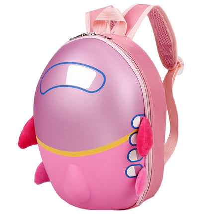 Kids Kindergarten Schoolbag Small Plane Backpack Waterproof Breathable Eggshell Backpack(Pink)-garmade.com