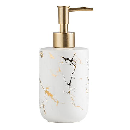 400ML Bathroom Hand Soap Bottle Shower Gel Bottle Ceramic Bottling(White)-garmade.com