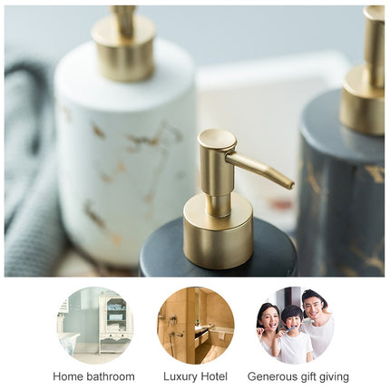 400ML Bathroom Hand Soap Bottle Shower Gel Bottle Ceramic Bottling(Gray)-garmade.com