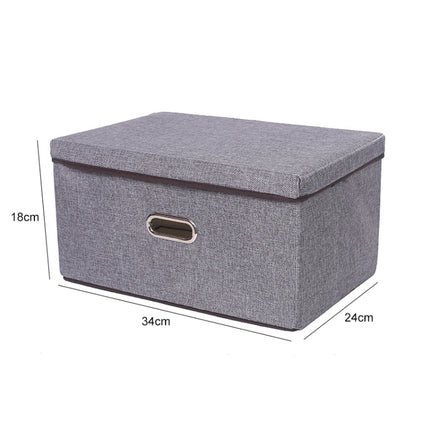 Household Clothes Storage Box Fabric Foldable Debris Storage Box Toy Storage Box, Size: S 32x24x18cm(Dark Gray)-garmade.com