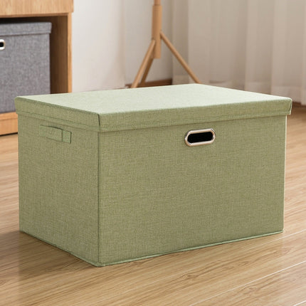 Household Clothes Storage Box Fabric Foldable Debris Storage Box Toy Storage Box, Size: S 32x24x18cm(Light Green)-garmade.com