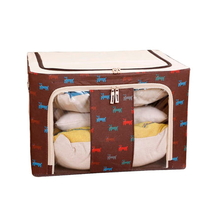 Folding Storage Box Non Woven Fabric With Zipper Moisture-proof Clothes Storage Box, Size:11L 30x23x16cm(Blue Sun Flower)-garmade.com