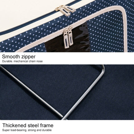 Folding Storage Box Non Woven Fabric With Zipper Moisture-proof Clothes Storage Box, Size:55L 50x40x28cm(Blue Cherry)-garmade.com
