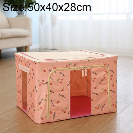 Folding Storage Box Non Woven Fabric With Zipper Moisture-proof Clothes Storage Box, Size:55L 50x40x28cm(Pink)-garmade.com