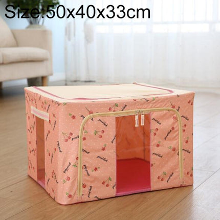 Folding Storage Box Non Woven Fabric With Zipper Moisture-proof Clothes Storage Box, Size:66L 50x40x33cm(Pink)-garmade.com