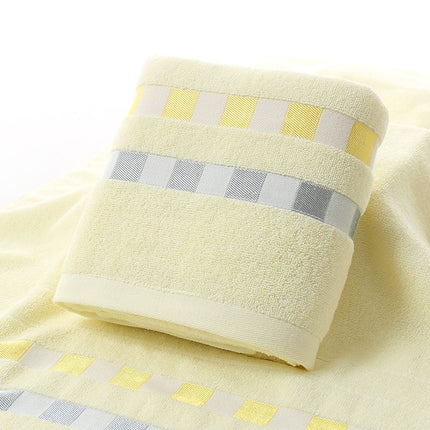 Cotton Plain Square Bath Towel Natural Environmental Protection Embroidered Bath Towel Household Towel(Off White)-garmade.com