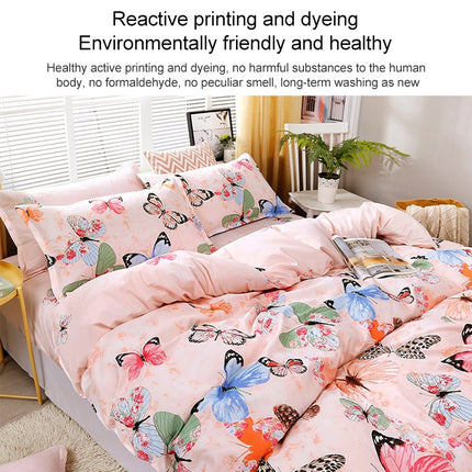 4 PCS Printing Bedding Set Bed Sheet Pillowcases Cover, Size: For 2.2m Bed(Blue Night)-garmade.com