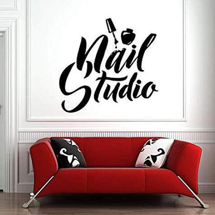 Nail Studio Window PVC Carved Stickers-garmade.com