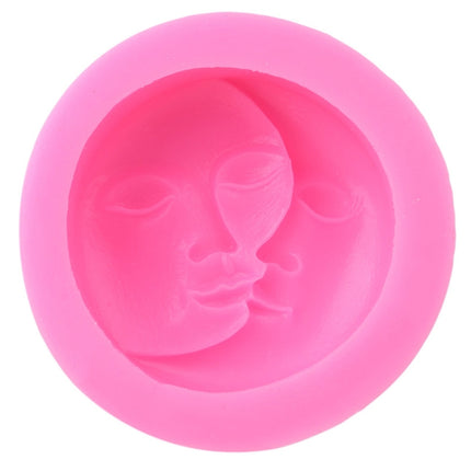 2 PCS DIY Chocolate Cake Pudding Decoration Tool Face Silicone Model Baking Mold(Pink)-garmade.com