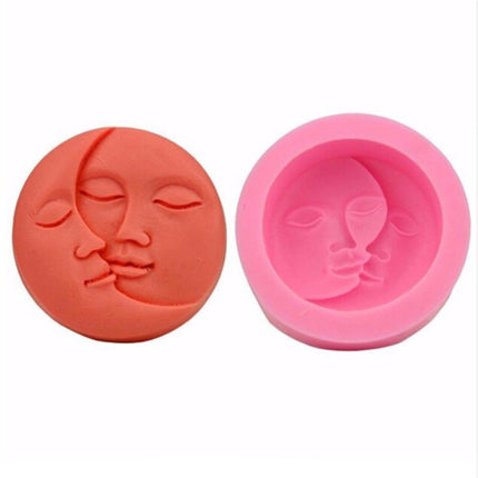 2 PCS DIY Chocolate Cake Pudding Decoration Tool Face Silicone Model Baking Mold(Pink)-garmade.com