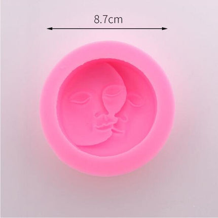 2 PCS DIY Chocolate Cake Pudding Decoration Tool Face Silicone Model Baking Mold(Pink)-garmade.com