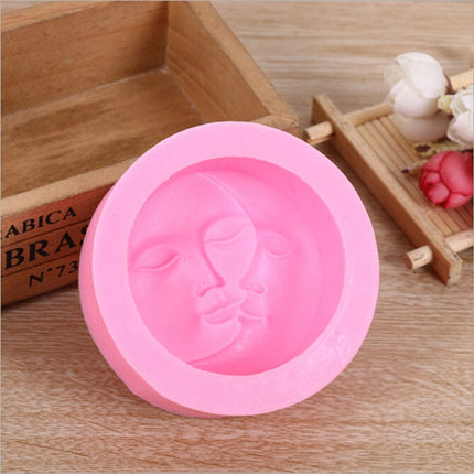 2 PCS DIY Chocolate Cake Pudding Decoration Tool Face Silicone Model Baking Mold(Pink)-garmade.com