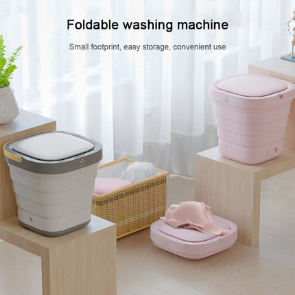 MOYU XPB30-F1 Portable Mini Automatic Household Folding Bucket Type Travel Washing Machine(Pink)-garmade.com