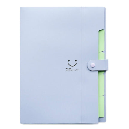 Candy-colored Smiling Face Multi-layer Portfolio Pouch Plastic Information Book File Folder(Purple)-garmade.com