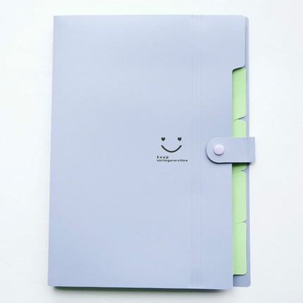 Candy-colored Smiling Face Multi-layer Portfolio Pouch Plastic Information Book File Folder(Purple)-garmade.com