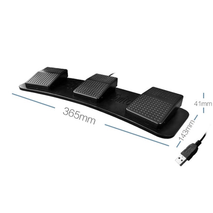 Pcsensor FS23 CF Foot Pedal Switch Keyboard Control Mouse Game Combo Pedal(Mechanical Sound)-garmade.com