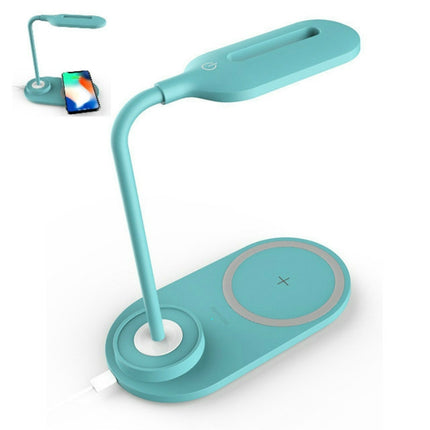 Multi-Function USB LED Lamp Touch Light with Qi Wireless Charging Pad(Blue)-garmade.com