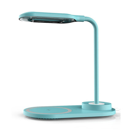 Multi-Function USB LED Lamp Touch Light with Qi Wireless Charging Pad(Blue)-garmade.com
