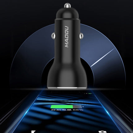 QIAKEY QK739 Dual Ports Fast Charge Car Charger(Black)-garmade.com