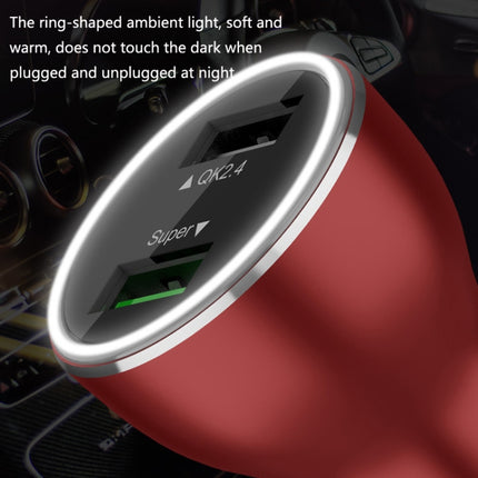 QIAKEY QK739 Dual Ports Fast Charge Car Charger(Red)-garmade.com