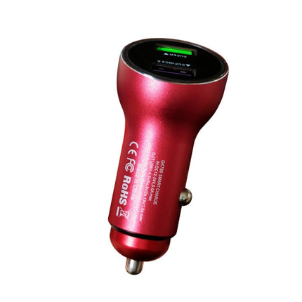 QIAKEY QK789 Dual Ports Fast Charge Car Charger(Red)-garmade.com