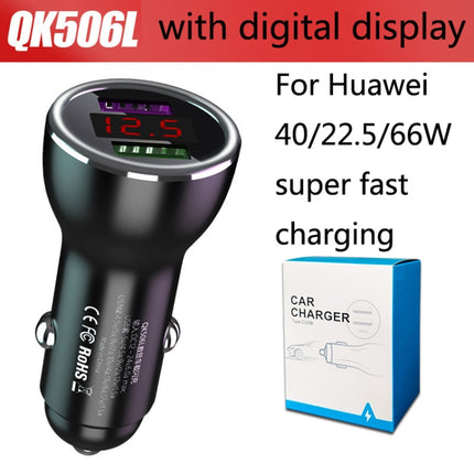 QIAKEY QK506L Dual Ports Fast Charge Car Charger(Black)-garmade.com