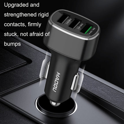 QIAKEY GT680 3 USB Ports Fast Charge Car Charger(Gray)-garmade.com