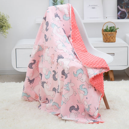 Cotton Cartoon Baby Comforting Quilt Washable Trolley Cover Blanket(Pink Pegasus)-garmade.com