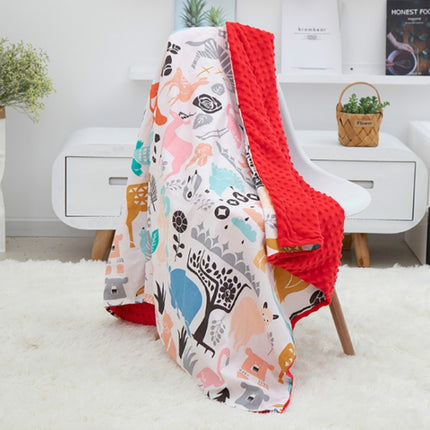 Cotton Cartoon Baby Comforting Quilt Washable Trolley Cover Blanket(Animal World)-garmade.com
