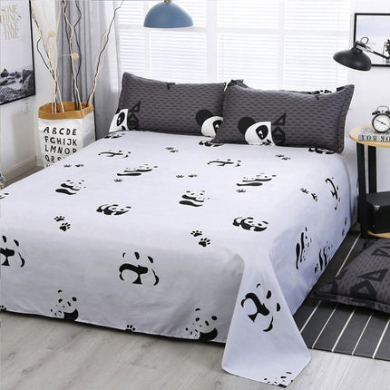 3 PCS/Set Bedding Set Happy Family Pattern Duvet Cover Flat Sheet Pillowcase Set, Size:1.2M(Maple Leaf)-garmade.com