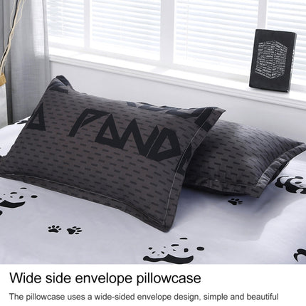 4 PCS/Set Bedding Set Happy Family Pattern Duvet Cover Flat Sheet Pillowcase Set, Size:2M(Foretime)-garmade.com