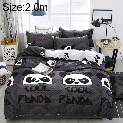 4 PCS/Set Bedding Set Happy Family Pattern Duvet Cover Flat Sheet Pillowcase Set, Size:2M(Panda Babe)-garmade.com