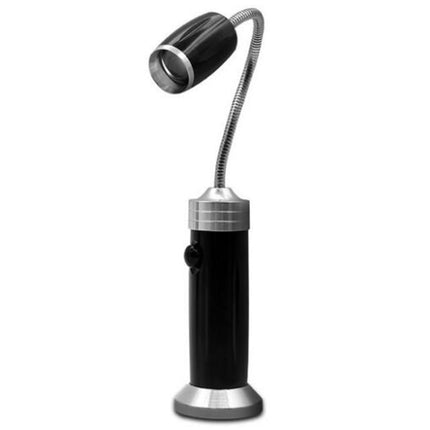 Multi-functional with Magnet Charging Rotary Zoom Turn Work Light Glare Flashlight, XPE Charging Section US Plug(Black)-garmade.com