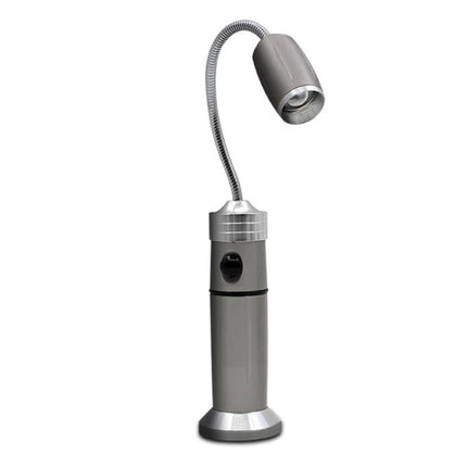 Multi-functional with Magnet Charging Rotary Zoom Turn Work Light Glare Flashlight, XPE Dry Battery(Silver)-garmade.com