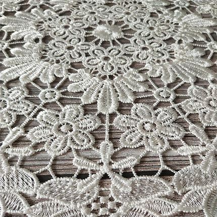 White lace embroidered placemat vase placemat placemat kitchen coffee table decorative pad Diameter 30cm(White)-garmade.com